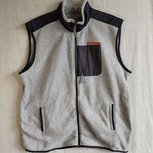 Simply Southern Men's 2XL Fleece Full‎ Zip Vest Pockets Gray Polyester Spandex